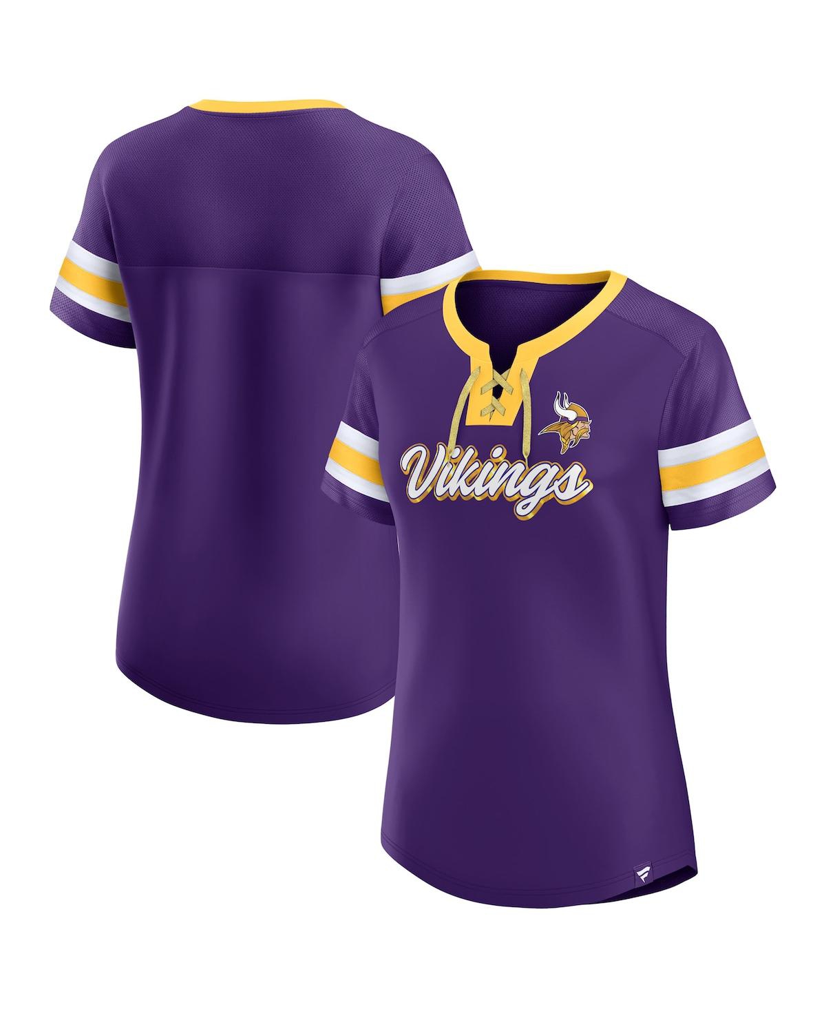 Shop Fanatics Women's  Purple Minnesota Vikings Original State Lace-up T-shirt