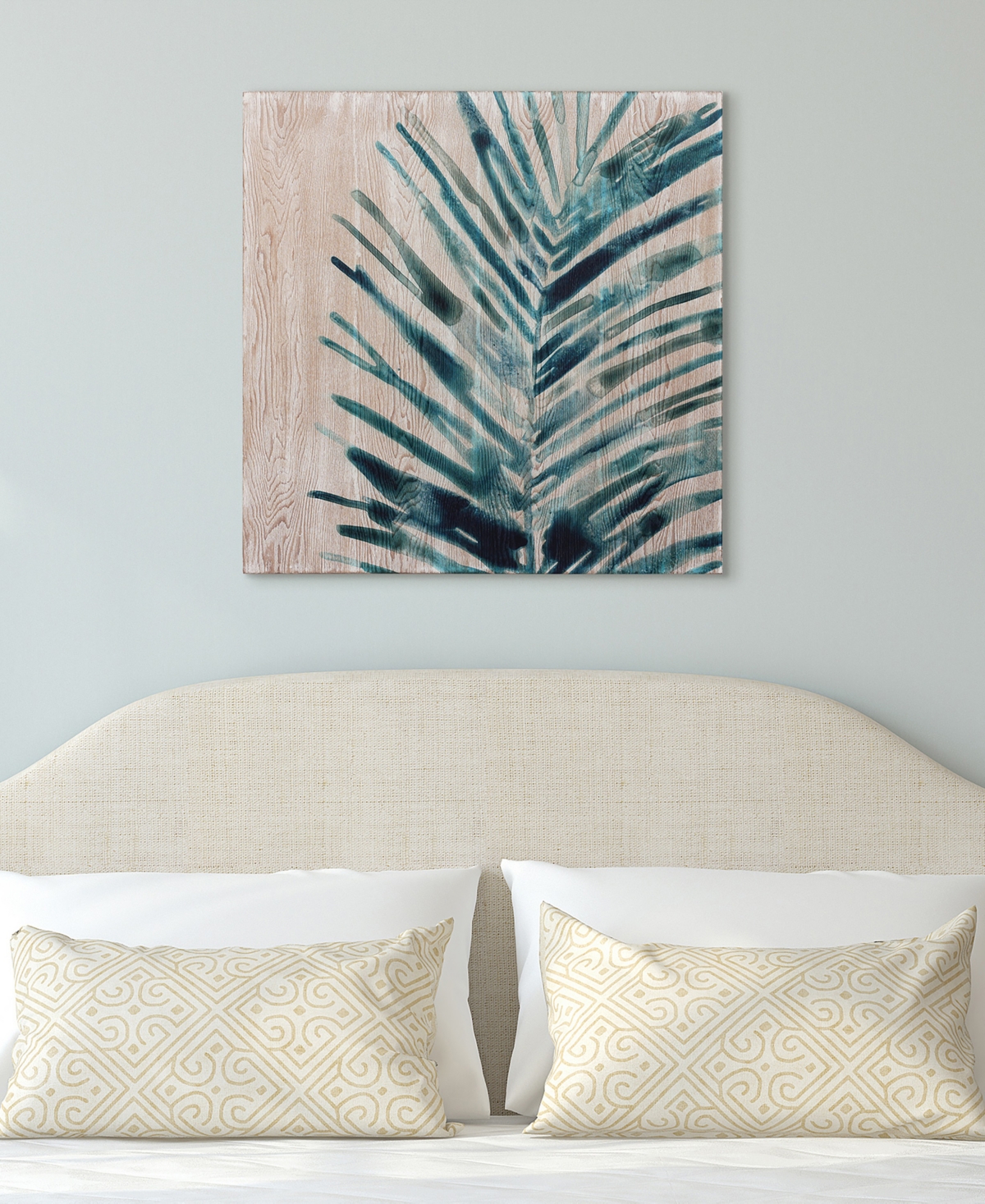 Shop Empire Art Direct "tropical Jewell Iii" Fine Giclee Printed Directly On Hand Finished Ash Wood Wall Art, 24" X 24" X 1 In Blue