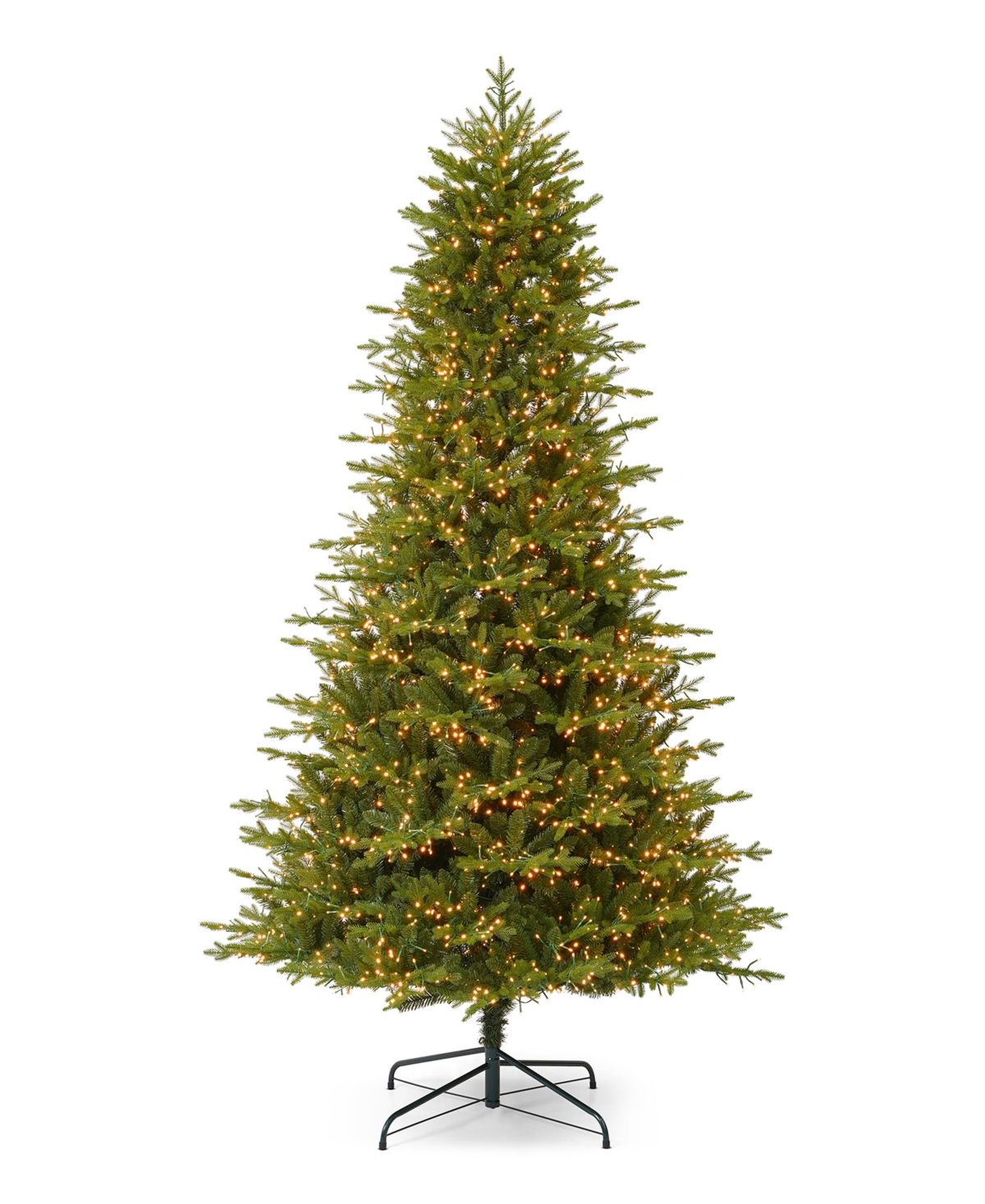 Seasonal Dandan Pine 9' Pre-lit Pe Mixed Pvc Tree With Metal Base, 5196 Tips, 3200 Warm Led Lights, Ez-connec In Green