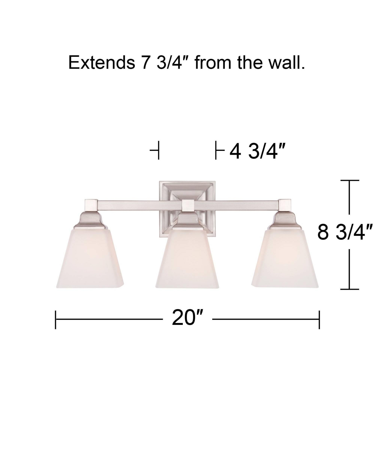 Mencino-Opal Wall Mount Light Satin NickelMetal Hardwired Wide 3-Light Fixture Etched White Glass Shade for Bathroom Vanity Mirror House H