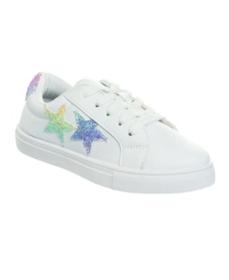 Big Girls Lace Up Glittery Casual Sneakers