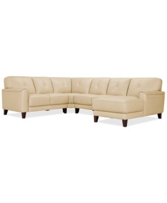 CLOSEOUT! Ashlinn 120" 4-Pc. Pastel Leather Sectional, Created for Macy's
