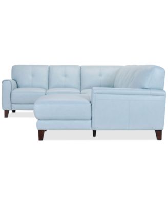 CLOSEOUT! Ashlinn 120" 4-Pc. Pastel Leather Sectional, Created for Macy's