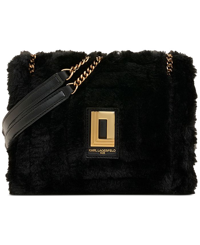 Karl Lagerfeld Paris Extra Large Lafayette Faux Fur Crossbody Bag on SALE
