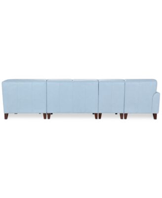 CLOSEOUT! Ashlinn 144" 5-Pc. Pastel Leather Sectional, Created for Macy's