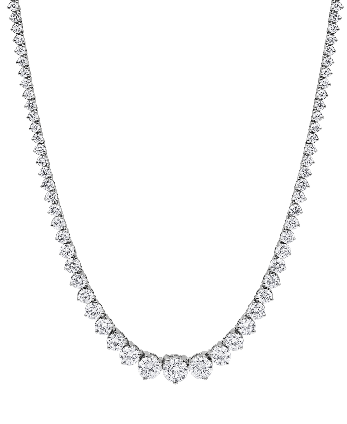 Badgley Mischka Lab Grown Diamond Graduated 16-1/2" Collar Necklace (10 Ct. T.w.) In 14k White Gold