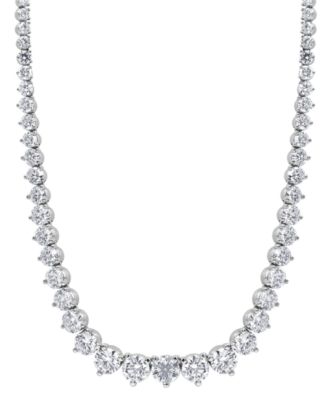 Badgley Mischka - Lab Grown Diamond Graduated 16-1/2" Collar Necklace (15 ct. t.w.) in 14K White Gold