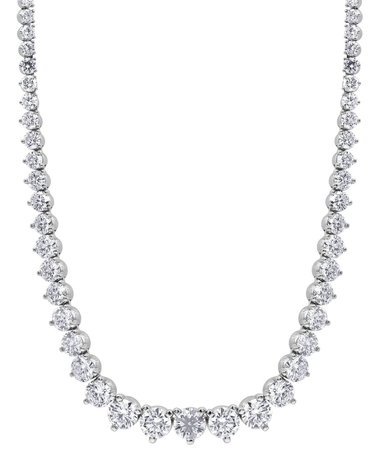 Badgley Mischka Lab Grown Diamond Graduated 16-1/2" Collar Necklace (15 Ct. T.w.) In 14k White Gold