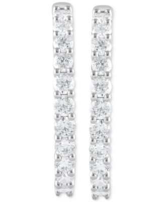 Lab Grown Diamond In & Out Small Hoop Earrings (3 ct. t.w.) in 14k White, Yellow or Rose Gold
