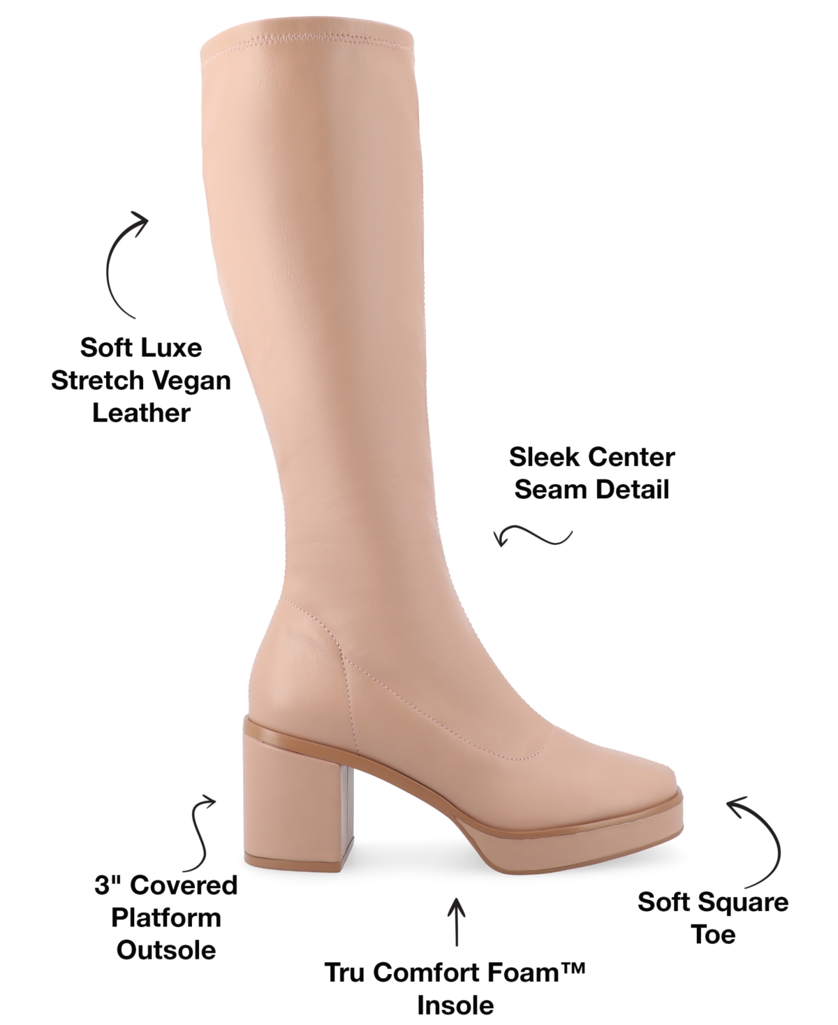 Journee Collection Women's Alondra Narrow Calf Platform Boots