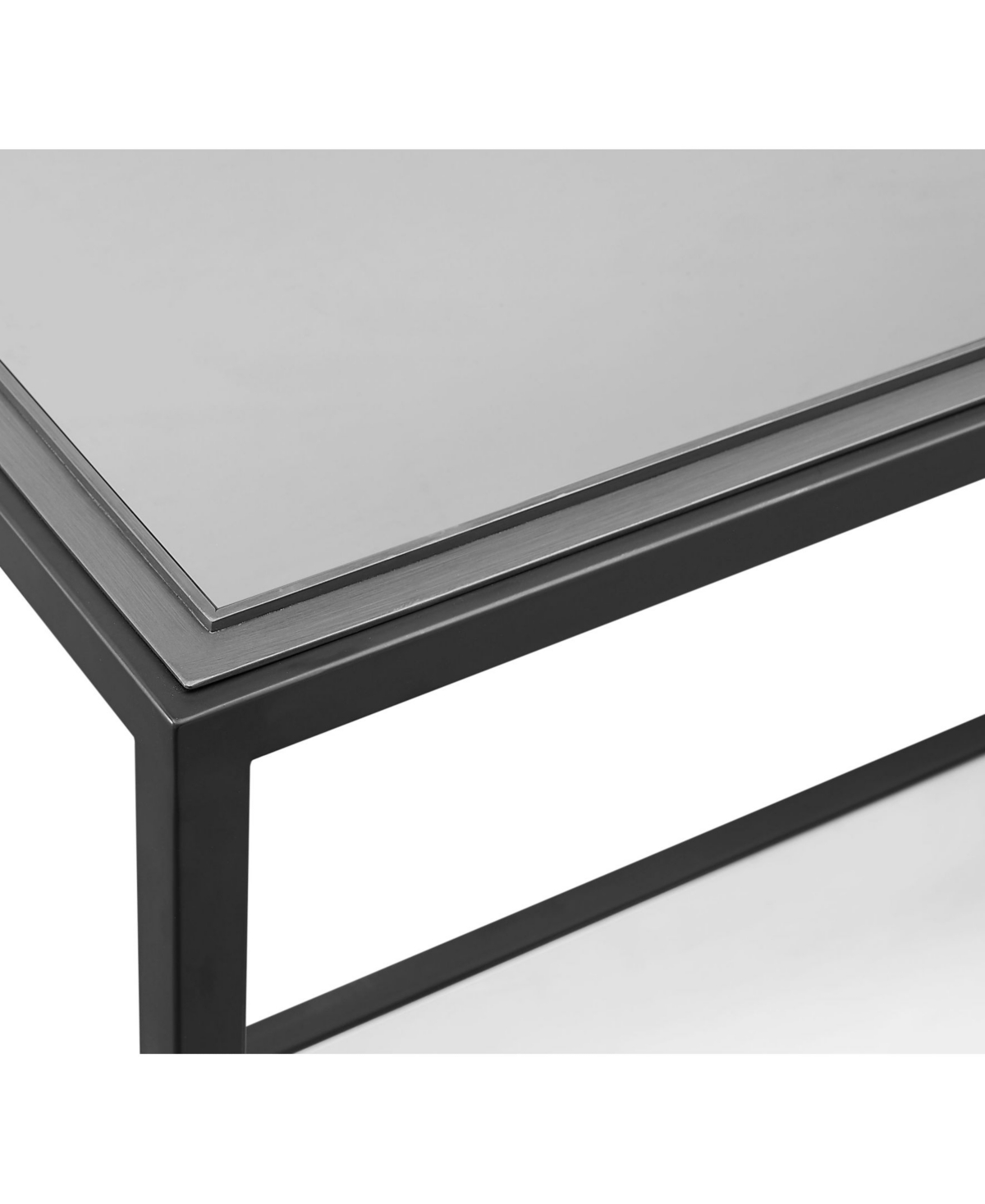 Macy's Ellis 48" Glass And Metal Coffee Table In Black Ink