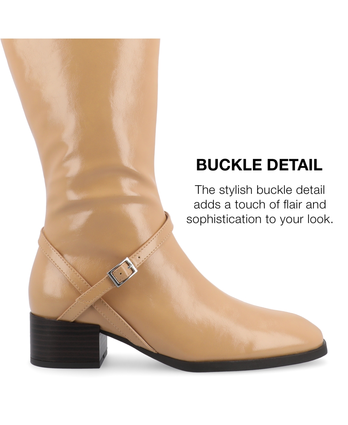 Journee Collection Women's Rhianah Wide Width Wide Calf Block Heel Knee High Riding Boots