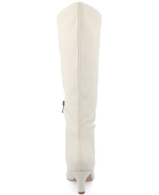 Women's Tullip Kitten Heel Pointed Toe Knee High Dress Boots