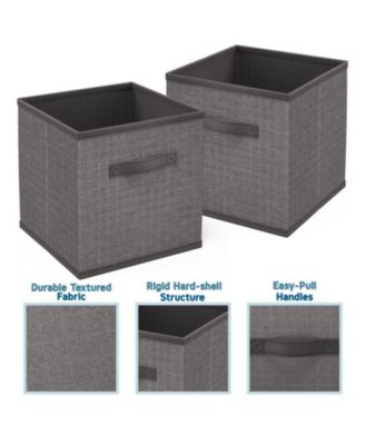 Foldable Fabric Cube Storage Bins with Handles - 6 Pack
