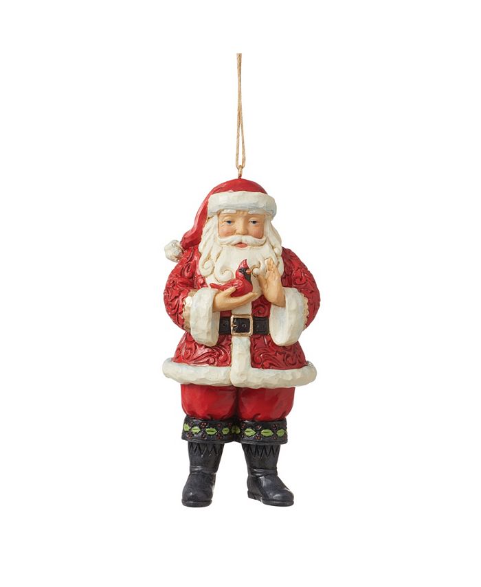 Jim Shore Santa Holding a Cardinal Ornament - Macy's