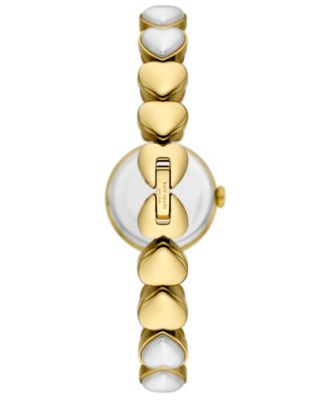 Women's Monroe Three Hand Gold-Tone Stainless Steel and Imitation Pearl Watch 24mm