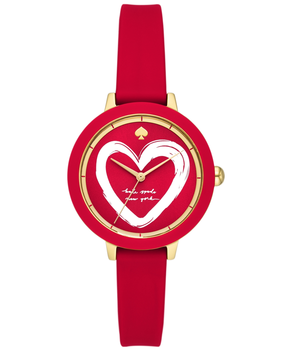 Shop Kate Spade Women's Park Row Three Hand Red Silicone Watch 34mm