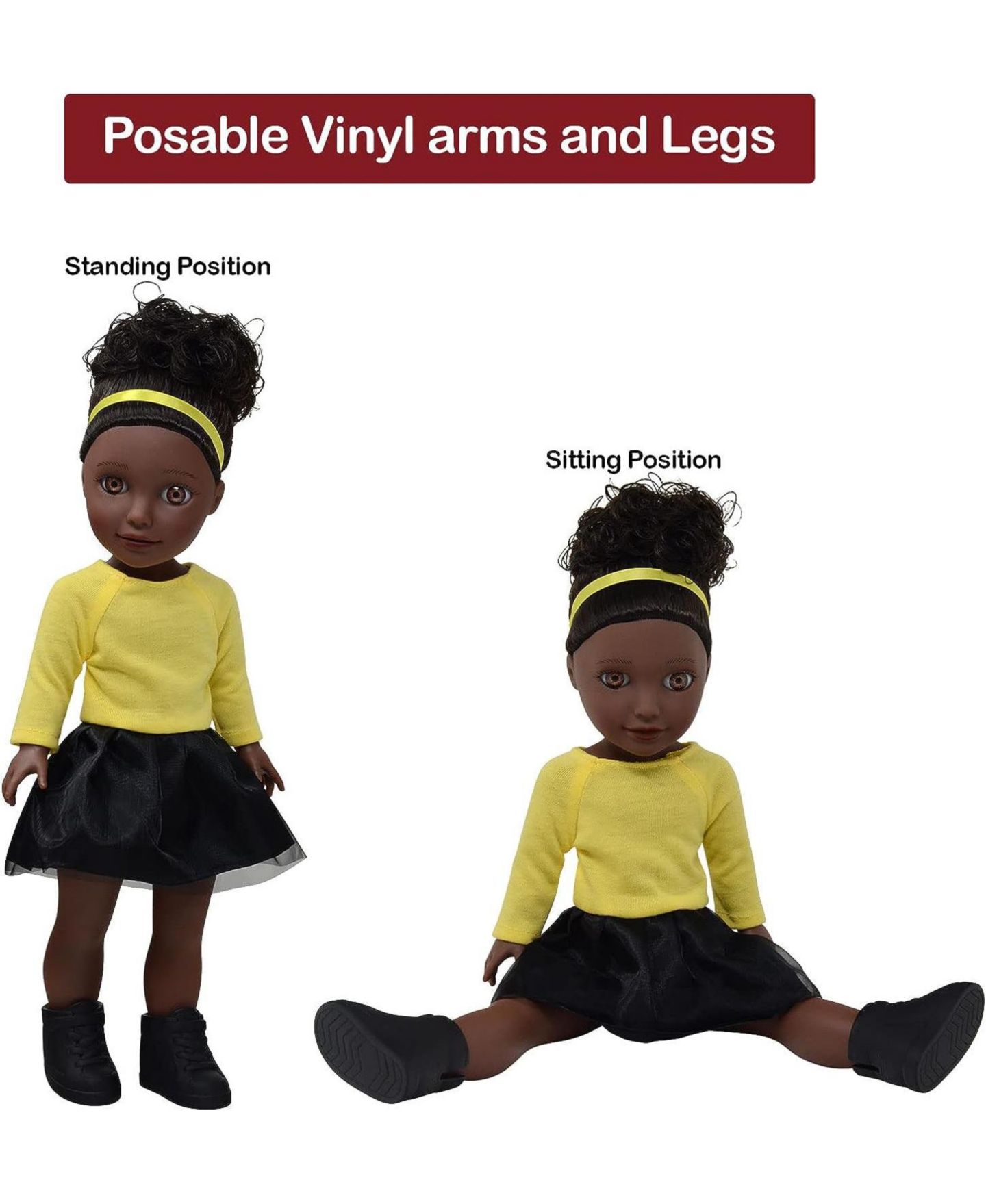 Детская кукла The New York Doll Collection Glamour Girlz 14" Poseable Fashion Doll, Ages 3+, цвет: Чёрный — фото 2