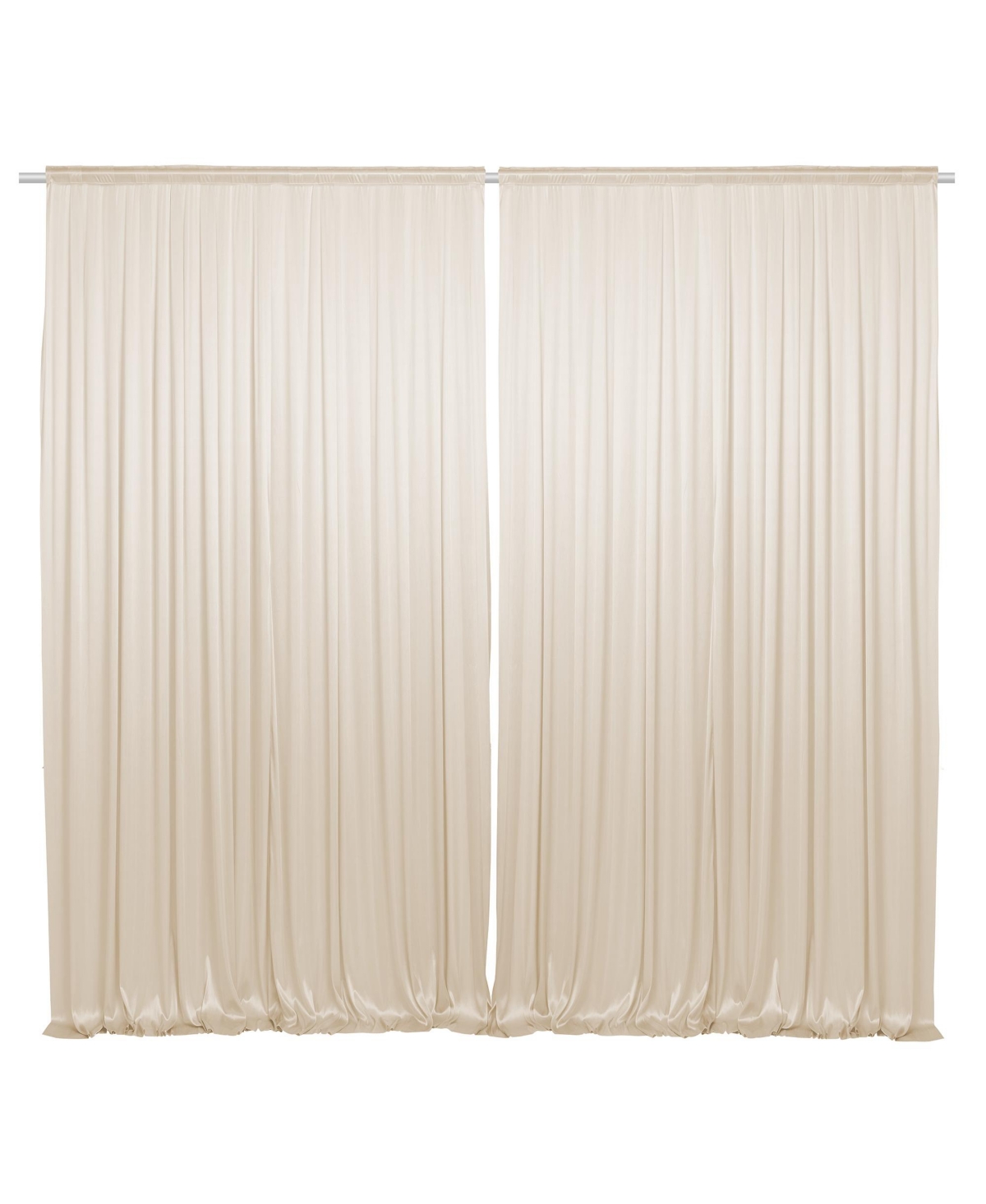 Set of 2 Photography Backdrop Curtains, 5ft x 10ft Ivory Wedding Photo Background - Open miscellaneous