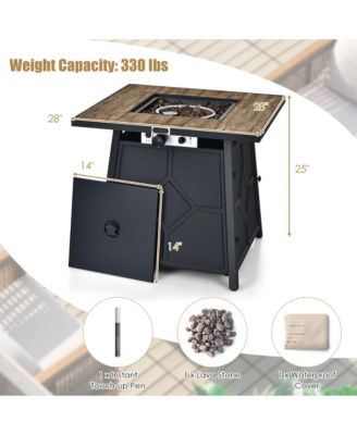 28 Inches Propane Gas Fire Pit Table 40,000 BTU Outdoor Heater