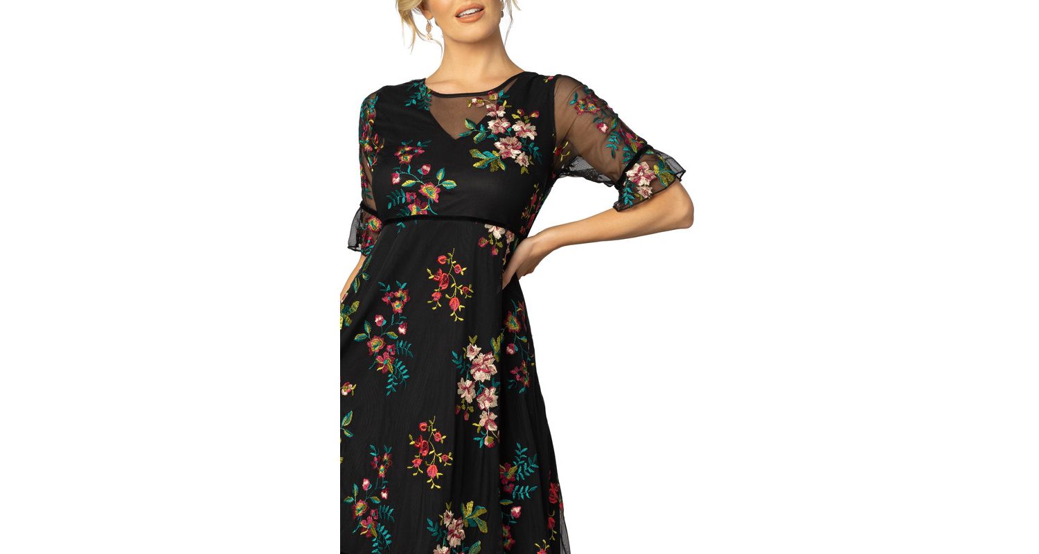 Women's Wildflower Embroidered Floral Mesh Dress