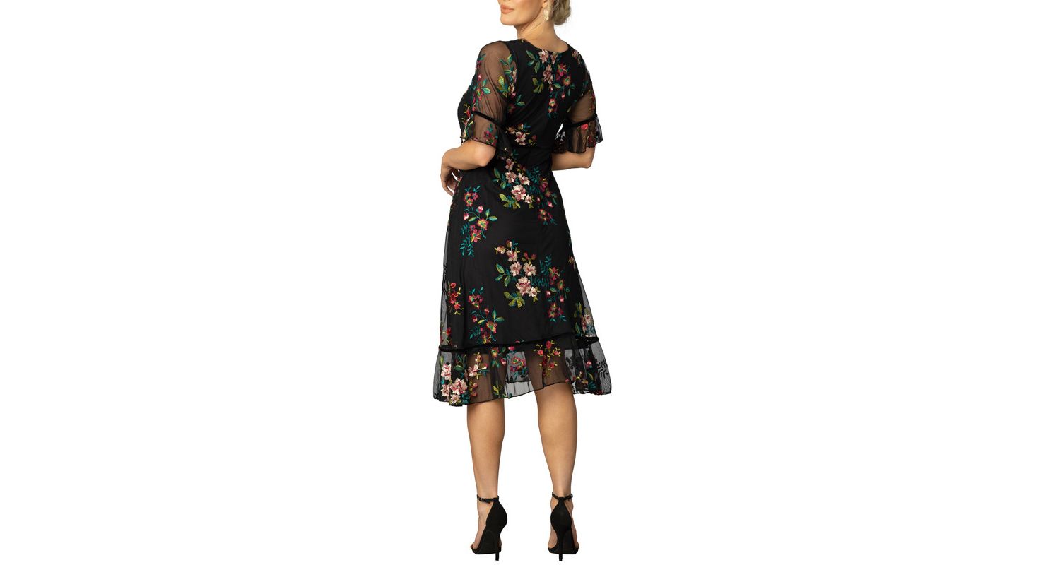 Women's Wildflower Embroidered Floral Mesh Dress
