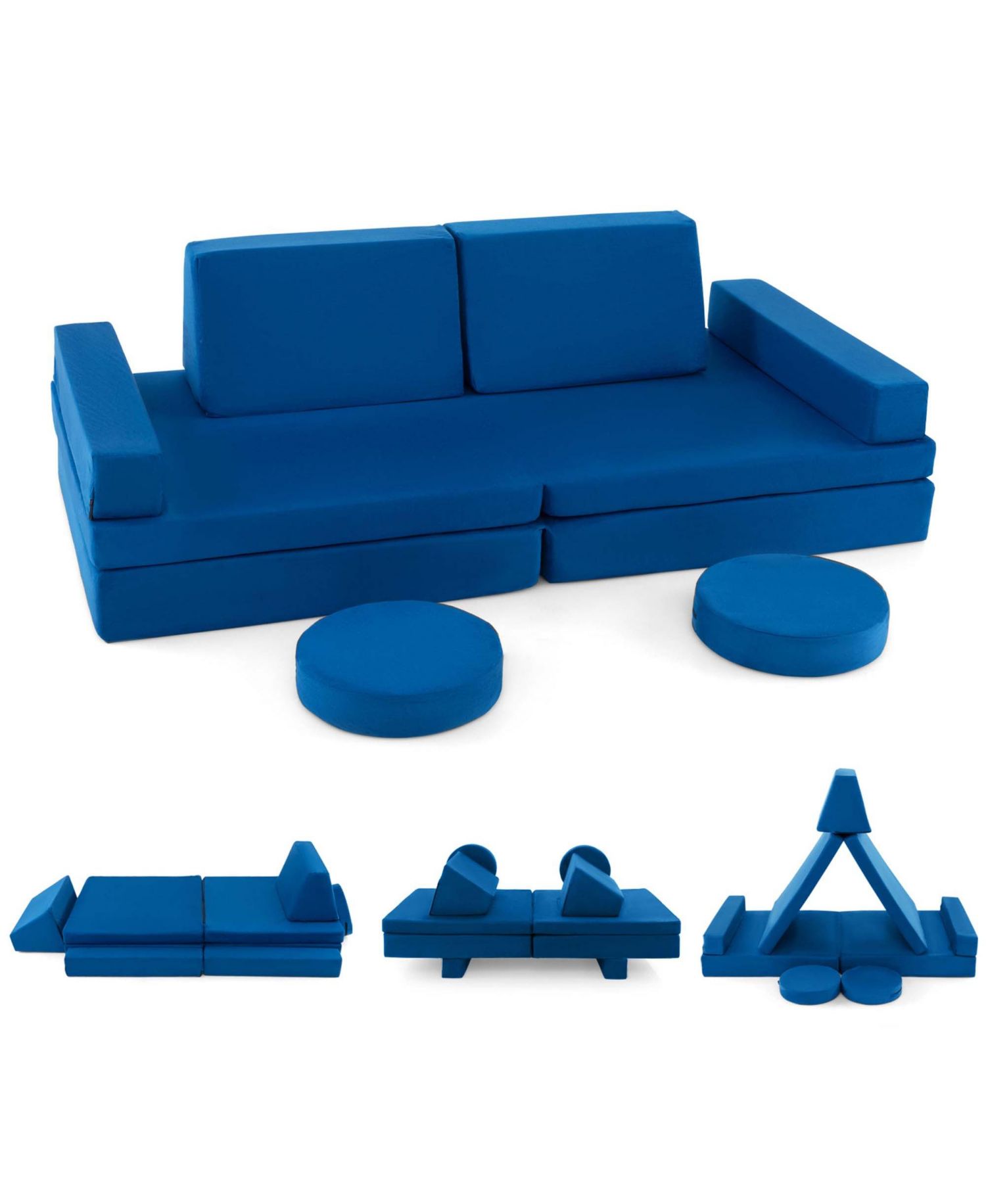 Kids Play Sofa Set Modular Convertible Foam Folding Couch Toddler