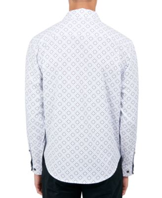 Men's Regular-Fit Non-Iron Performance Stretch Geo-Print Button-Down Shirt
