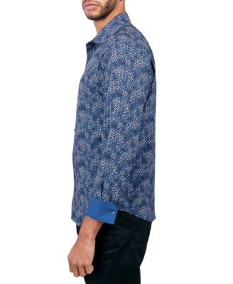 Men's Regular-Fit Non-Iron Performance Stretch Geo-Print Button-Down Shirt
