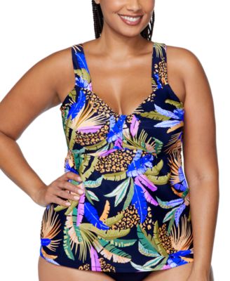 Raisins Curve - Trendy Plus Size Rimini Tankini Top