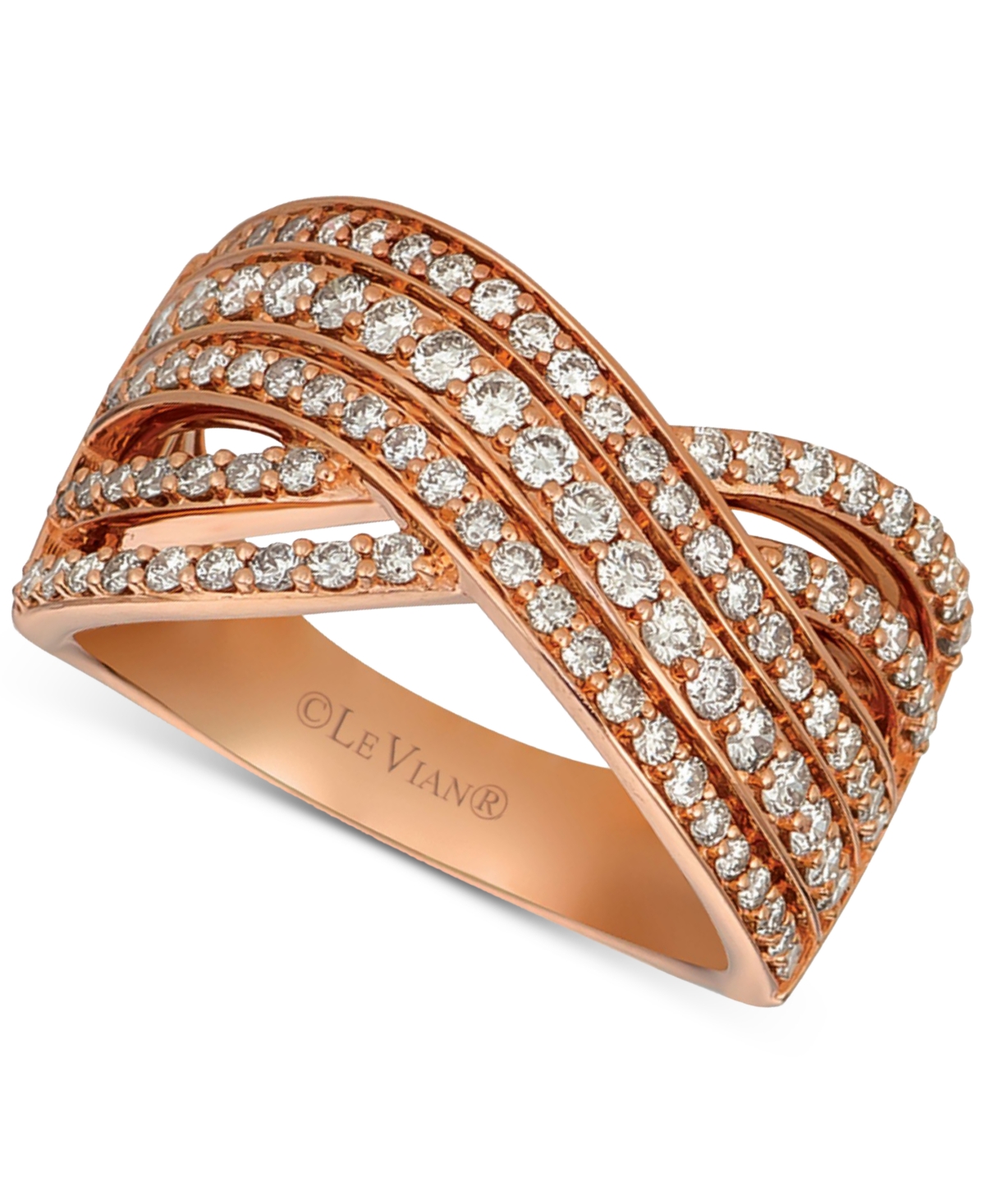 Le Vian Nude Diamond Crossover Statement Ring (7/8 Ct. T.w.) In 14k Rose Gold In K Strawberry Gold Ring