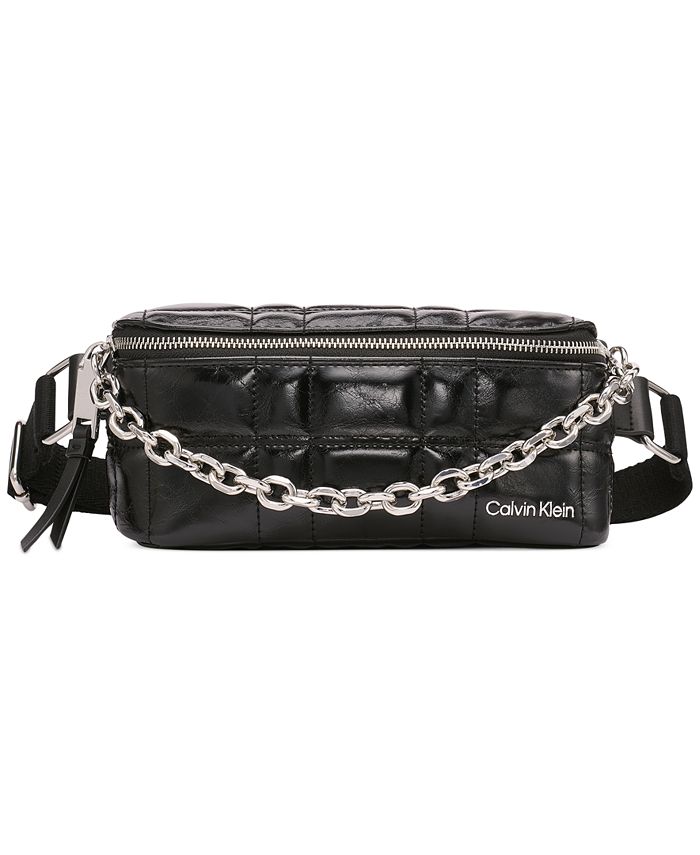 Calvin Klein Rain Quilted Adjustable Belt Bag with Chain Detail - Macy's