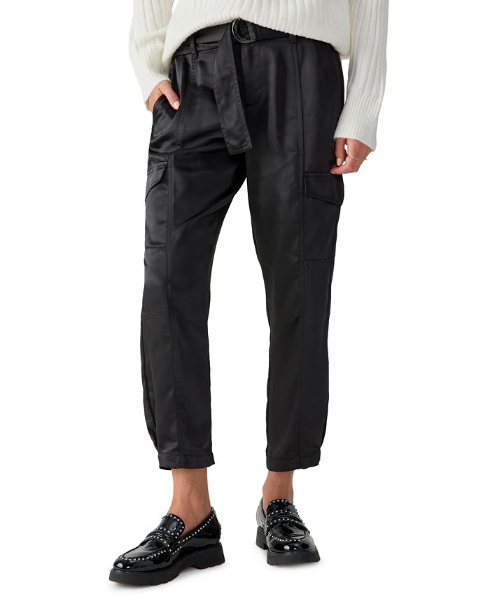 Sanctuary Women's High-Shine Belted Cargo Pants - Macy's