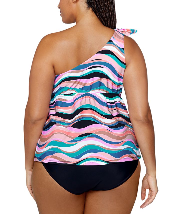 Raisins Curve Trendy Plus Size Marita One Shoulder Tankini Top And Bottoms Macys 