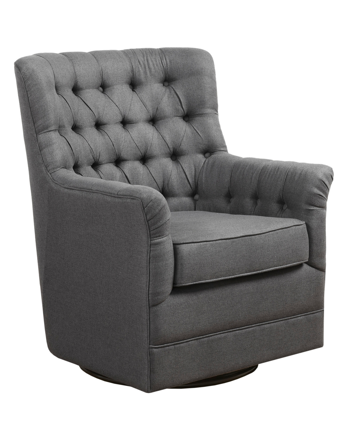 Madison Park Mathis 29.5" Fabric Wide Swivel Glider Chair In Gray