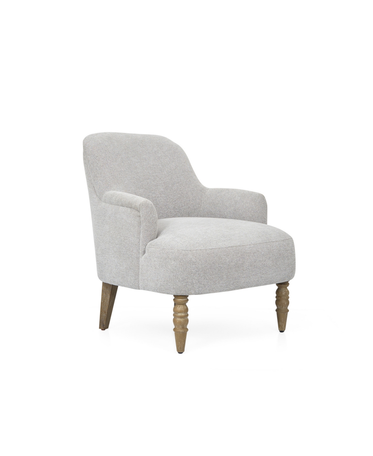 Martha Stewart Collection Martha Stewart Jada 29.75" Wide Fabric Upholstered Accent Chair In Light Gray