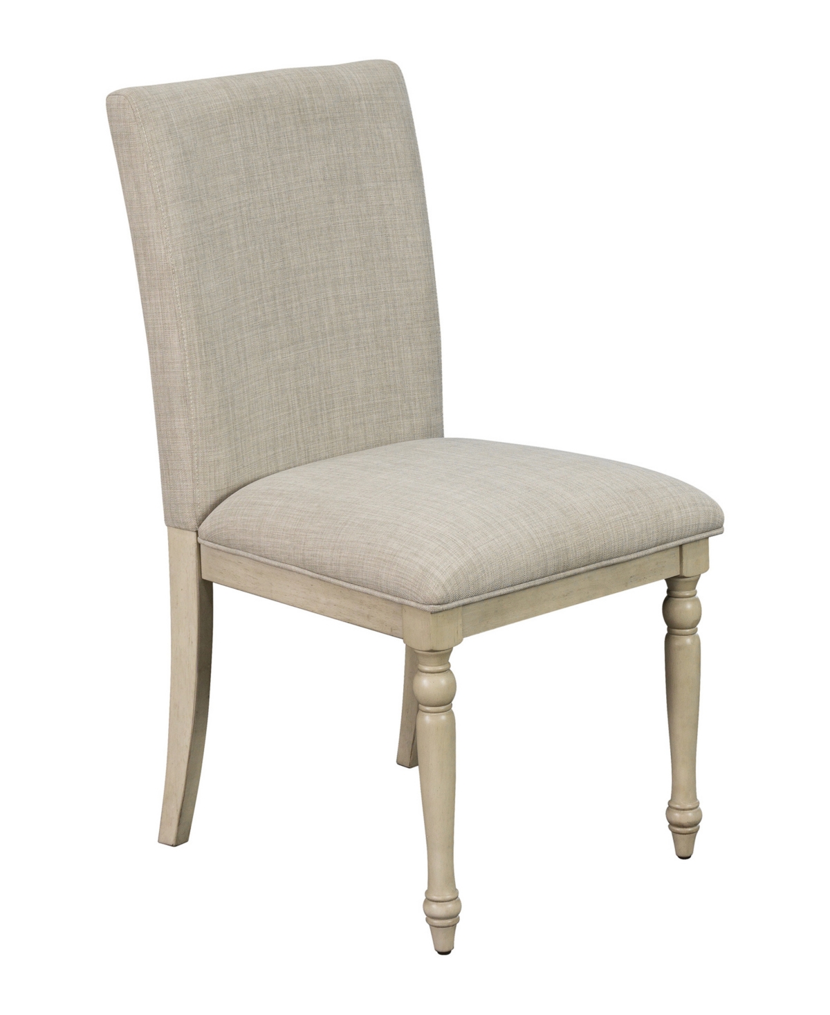 Martha Stewart Collection Martha Stewart Fiona 19.5" Wide 2 Piece Fabric Upholstered With Turned Wood Legs Dining Chair In Light Gray