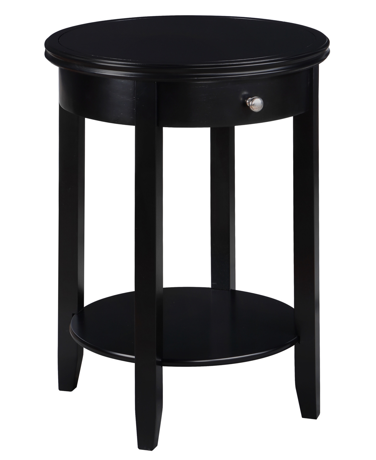 Convenience Concepts 18.25" Rubber Wood Ah Baldwin End Table In Black