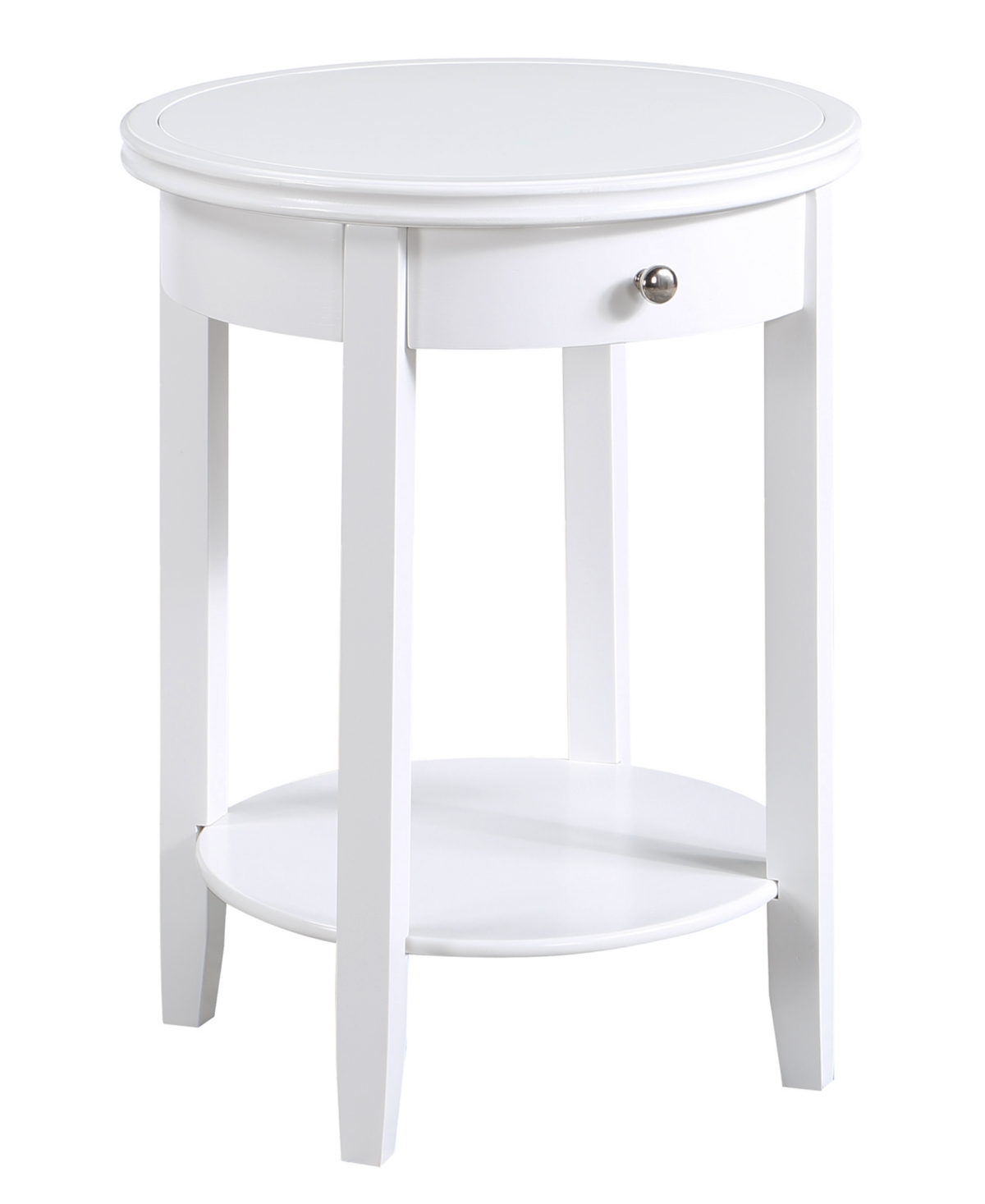 Convenience Concepts 18.25" Rubber Wood Ah Baldwin End Table In White