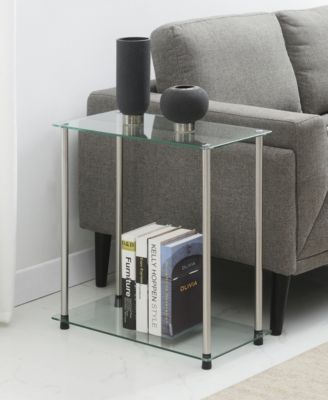 23.75" Glass Designs2Go Chairside End Table