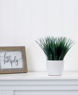 9" Artificial Grass Plant with Decorative Planter