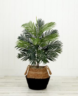 36" Artificial Areca Palm Tree with Handmade Jute Cotton Basket DIY Kit