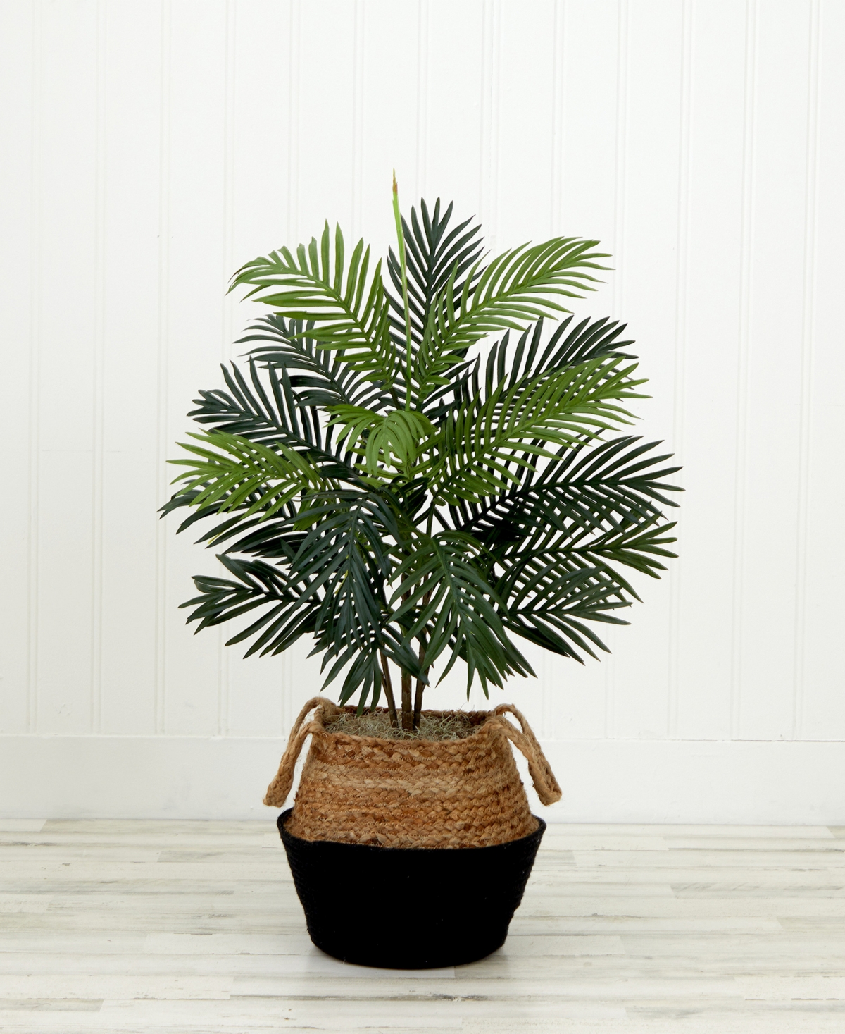 Nearly Natural 36" Artificial Areca Palm Tree With Handmade Jute Cotton Basket Diy Kit In Green