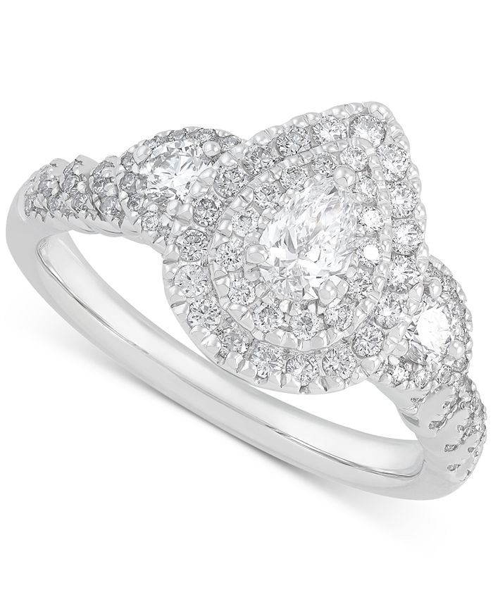 Macy s Diamond Pear Cut Halo Engagement Ring 1 ct. t.w. in 14k