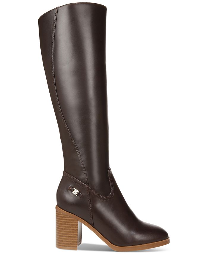 GIANI BERNINI Womens Brown Arch Support Logo Hardware Goring Cushioned Odettee Almond Toe Block Heel Zip-Up Riding Boot M main image 0