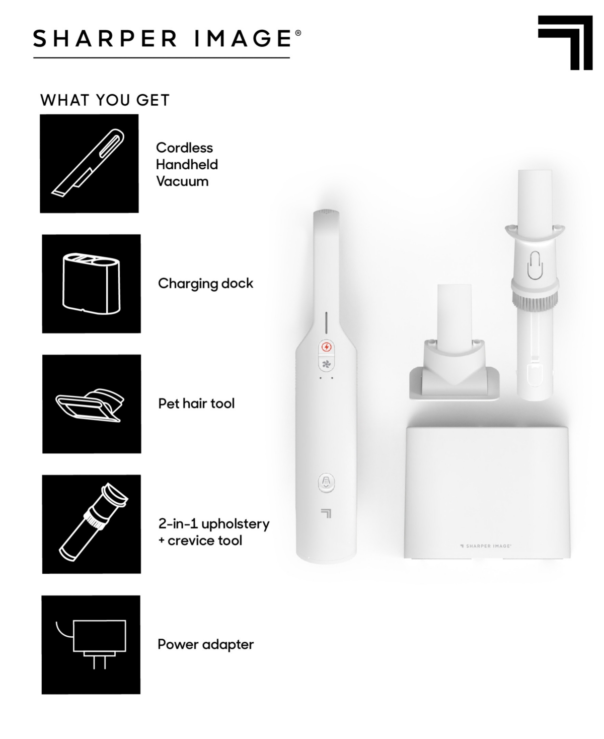 Shop Sharper Image Compact Cordless Handheld Vacuum In White