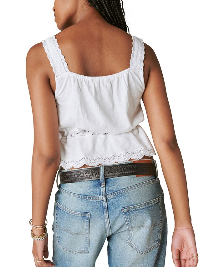 Lucky Brand Women's Vintage Embroidered Lace Tank Top Macy's