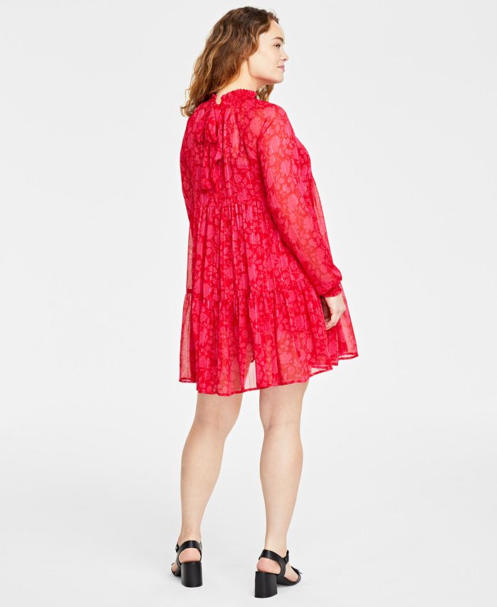 On 34th Women's FloralPrint Tiered Trapeze Dress, Created for Macy's