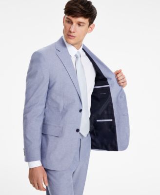 Men's Modern-Fit TH Flex Stretch Chambray Suit Separate Jacket