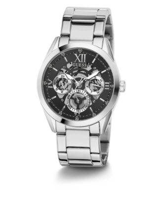 Men's Multi-Function Silver-Tone Stainless Steel Watch 42mm